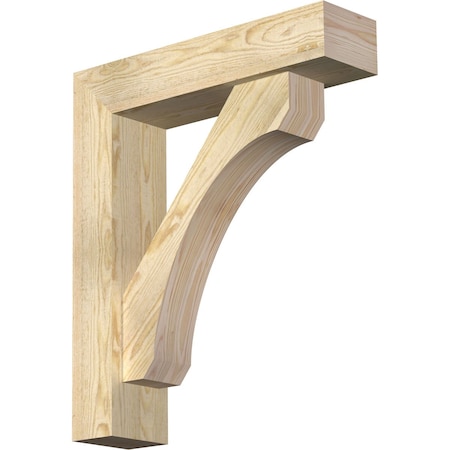 Legacy Block Rough Sawn Bracket W/ Offset Brace, Douglas Fir, 6W X 24D X 28H